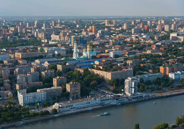 Rostov Don Vista Del Terraplén Centro Ciudad Desde Avión — Foto de Stock