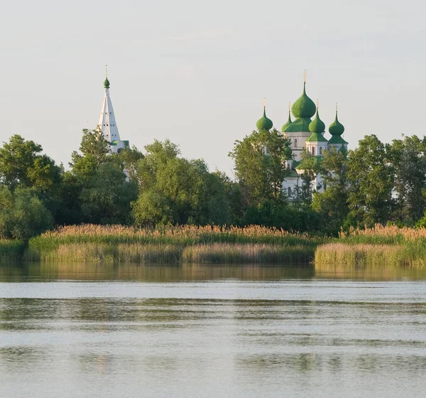 Rivière Don Temple Coucher Soleil Starocherkassk — Photo