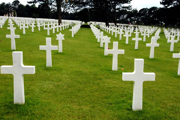 Normandie France Cimetière Militaire Américain Colleville Invasion Vert — Photo