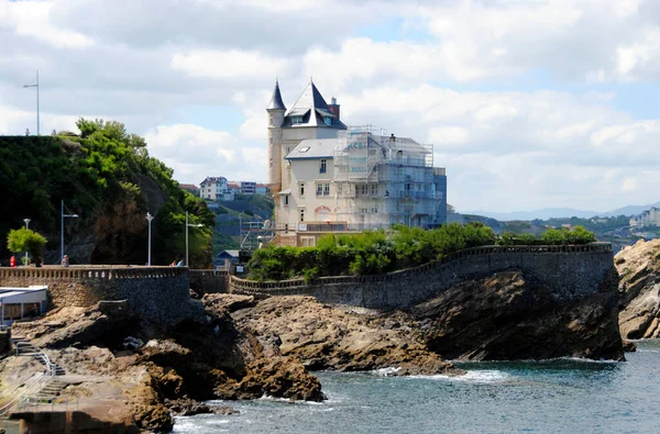 Belle Vue Sur Château Historique Dans Ville Biarritz France Hiver — Photo