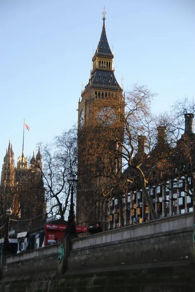 Big Ben Tower Westminster Palace Λονδίνο Ηνωμένο Βασίλειο — Φωτογραφία Αρχείου