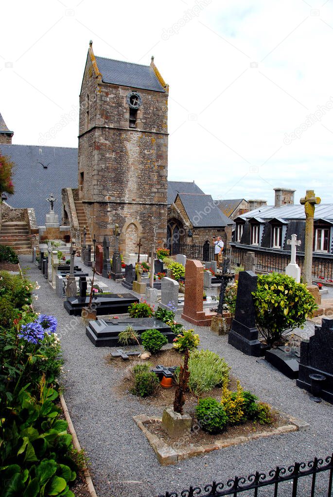 Cemetery of Mont Saint-Michele. Monastery, archangel.France