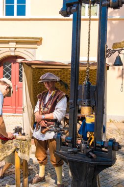 Bautzen, Yukarı Lusatia, Saksonya, Almanya 'daki Eski Kasaba Festivali' nde tarihi yeniden yapılanma