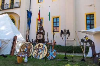 Bautzen, Yukarı Lusatia, Saksonya, Almanya 'daki Eski Kasaba Festivali' nde tarihi yeniden yapılanma