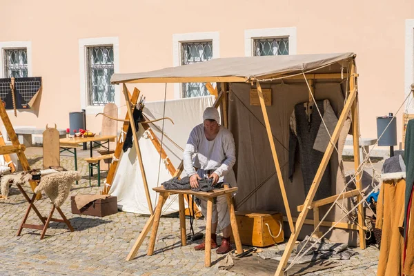 Historische reconstructie op het Old Town Festival in Bautzen, Opper-Lusatia, Saksen, Duitsland — Stockfoto