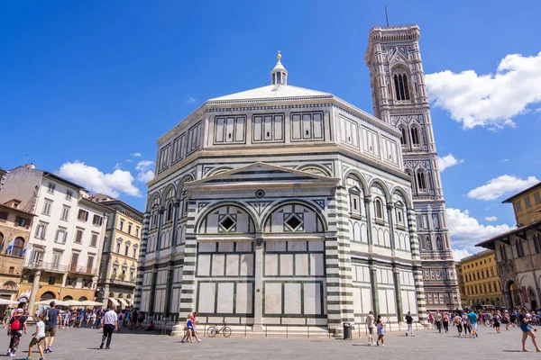 Florence Italie Août 2019 Baptistère Saint Jean Campanile Giotto Sur — Photo