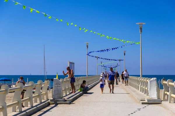 Forte Dei Marmi Italië Augustus 2019 Uitzicht Pier Van Forte — Stockfoto