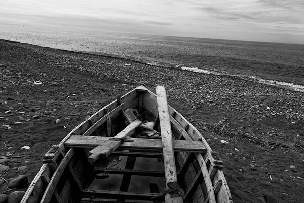 Wooden Boat Beach Black Sea Anaklia Port Georgia — Stock Photo, Image