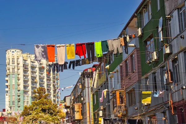 Typical Hanging Laundry Dry Batumi Georgia Side Streets City Batumi — Stock Photo, Image