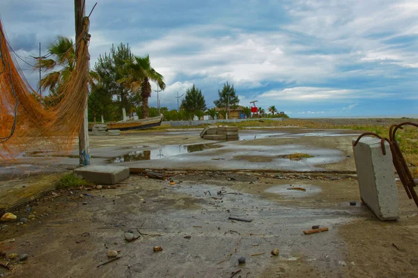 Black Sea Coast Anaklia Samegrelo Zemo Svaneti Georgia Shore Empty — Stock Photo, Image