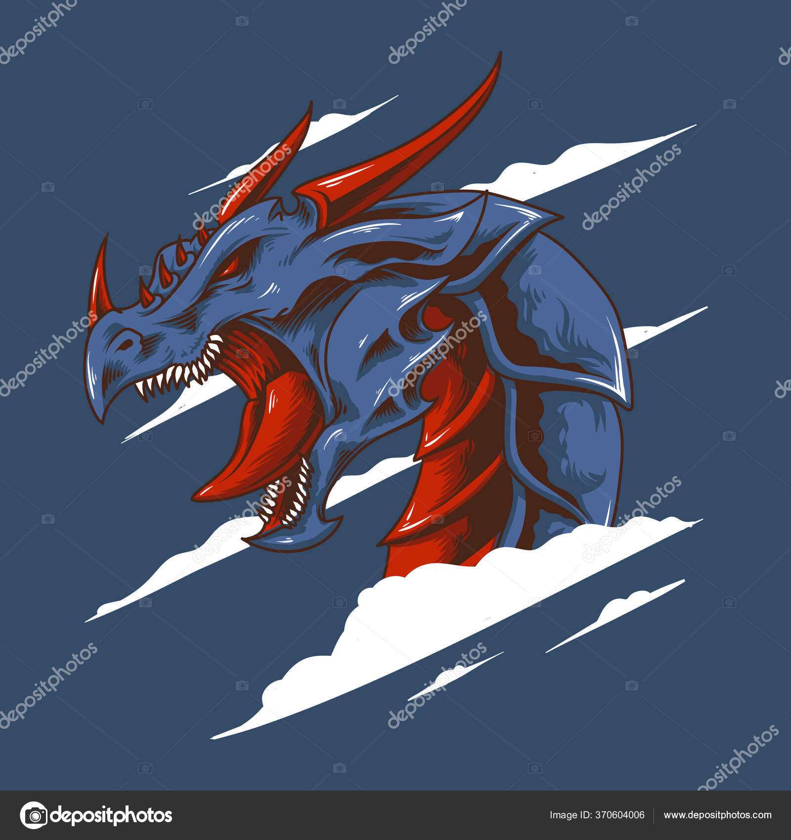 Иллюстрация вектора головы дракона.