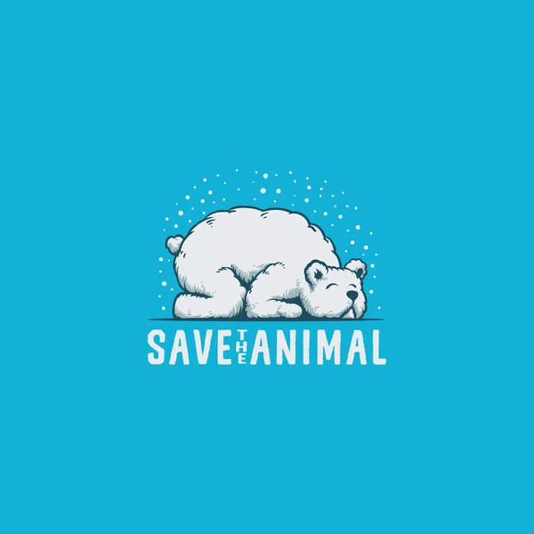 Save bear animal logo vector illustration