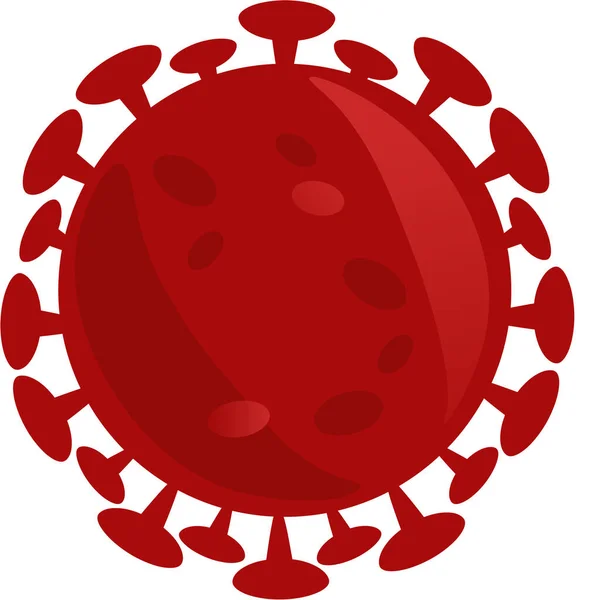 Икона Изолированной Красной Микроскопической Клетки Коронавируса Бактерии Sars Cov — стоковый вектор