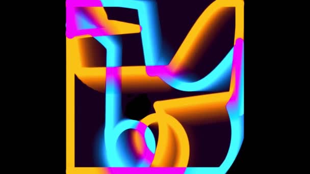 Messed Colorful Shapes Animation Mesmerizing Digital Motion Design Vibrant Glowing — Stock Video