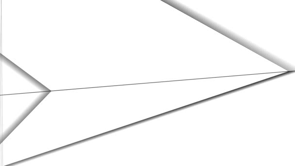破線の動きだ 抽象的なグラフィックシルエットで奇妙な動きのデザイン 白い背景に黒い形のアニメーション 混乱したワイヤフレームネットワーク — ストック動画