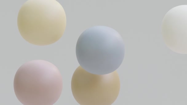 Liquid Balls Levitation Morphing Spheres Zero Gravity Movement Soft Body — Stock Video