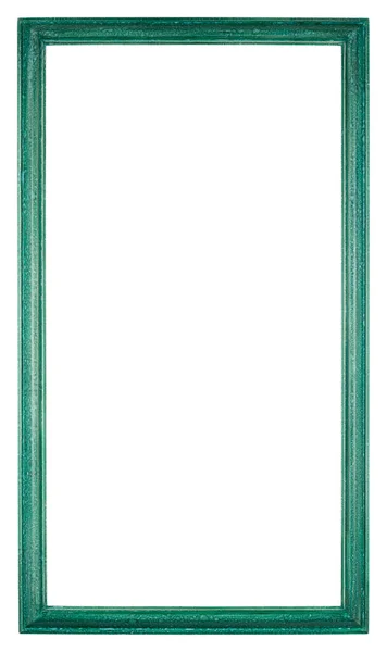 Empty Picture Frame Distressed Green Mottled Hand Painted Finish — Stock Photo, Image