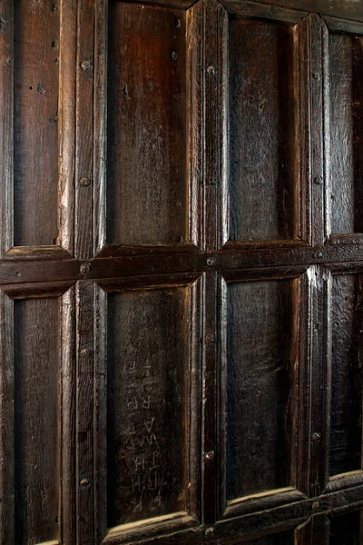 Interior Doméstico Paneles Antiguos Roble Oscuro — Foto de Stock