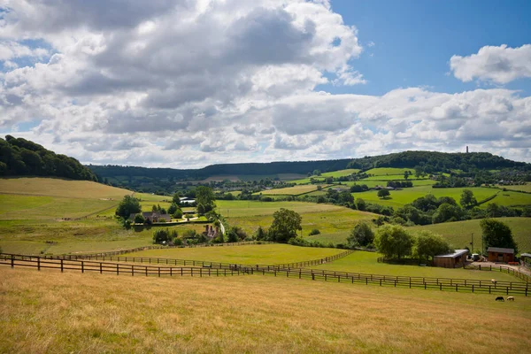 Campagne Rurale Gloucestershire Sous Escarpement Cotswold Près Dursley Royaume Uni — Photo