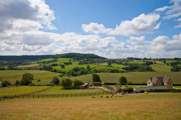 Campagne Rurale Gloucestershire Sous Escarpement Cotswold Près Dursley Royaume Uni — Photo