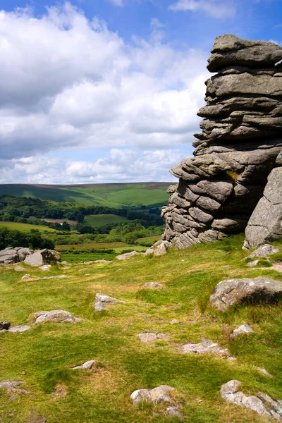 Una Vista Sulla Campagna Dartmoor Hound Tor Devon Regno Unito — Foto Stock