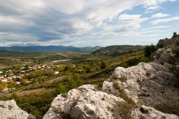 Landelijk Uitzicht Chinian Languedoc Roussillon Frankrijk Europa — Stockfoto