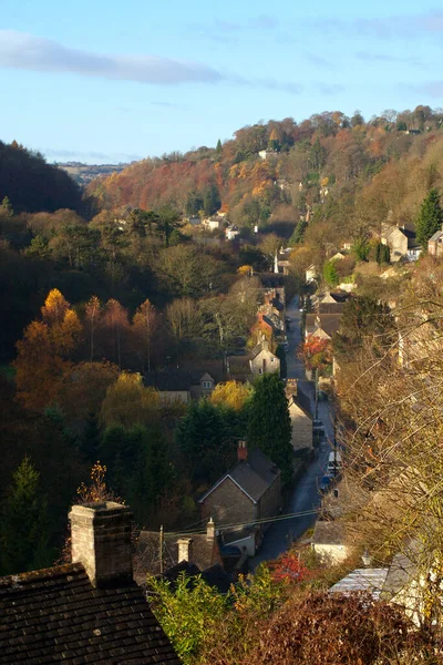 Jesienny Widok Wzdłuż Chalford Vale Chalford Gloucestershire Cotswolds Anglia — Zdjęcie stockowe