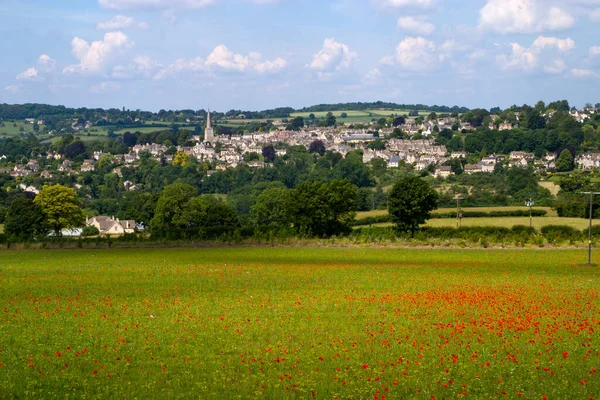 Yaz ortası Cotswolds 'un Painswick, Gloucestershire, İngiltere kırsal manzarası