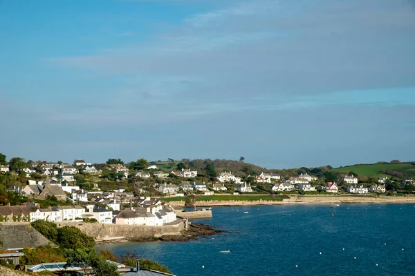 Olhando Para Trás Através Mar Azul Direção Cidade Mawes Cornwall — Fotografia de Stock