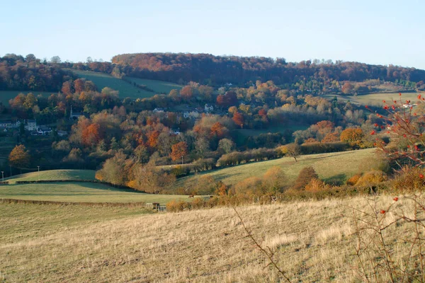 Höstvy Till Slad Slad Valley Gloucestershire Cotswolds England Storbritannien — Stockfoto