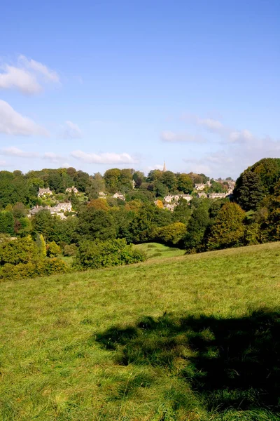 England Cotswolds Gloucestershire Frühe Zeichen Des Herbstes Den Bäumen Rund — Stockfoto