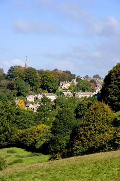 Sensommarutsikt Bisley Gloucestershire Cotswolds England Storbritannien — Stockfoto