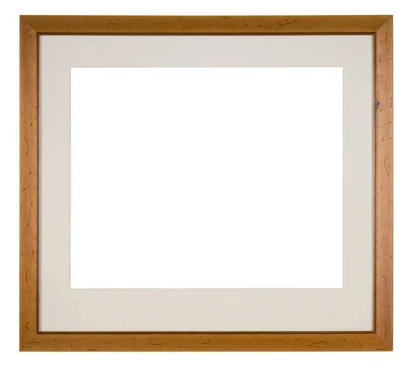 Empty Picture Frame Antiqued Pine Wood — Stock Photo, Image