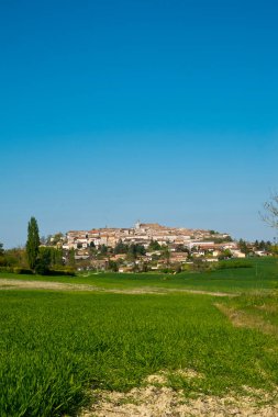 Monflanquin, Lot-et-Garonne, Fransa manzarası. Monflanquin, 