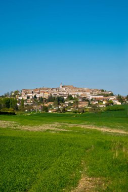 Monflanquin, Lot-et-Garonne, Fransa manzarası. Monflanquin, 