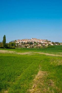 Monflanquin, Lot-et-Garonne, Fransa manzarası. Monflanquin, 