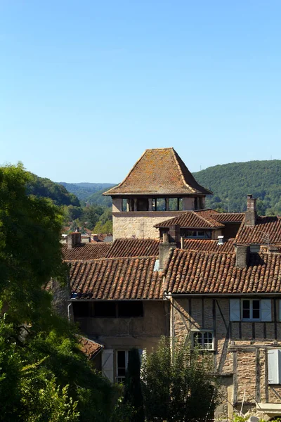 Blick Über Die Malerischen Dächer Von Figeac Los Frankreich Europa — Stockfoto