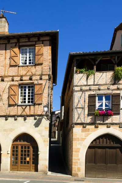 Pintorescos Edificios Antiguos Con Persianas Colores Las Calles Plazas Figeac — Foto de Stock