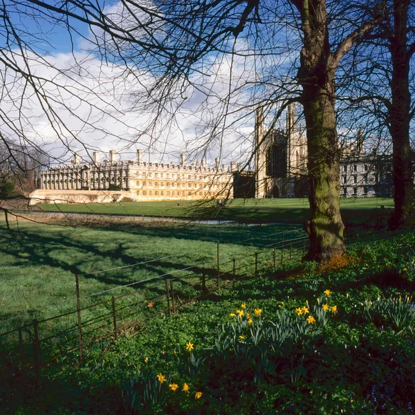Février 2002 Scène Printanière Clare College King College Chapel Cambridge — Photo