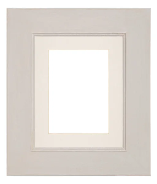 Empty Picture Frame White Hand Painted Finish Mount — Stock Photo, Image