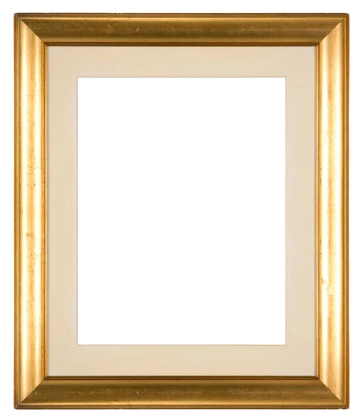 Large Empty Picture Frame Isolated White Distressed Gold Finish Mount Stock Photo