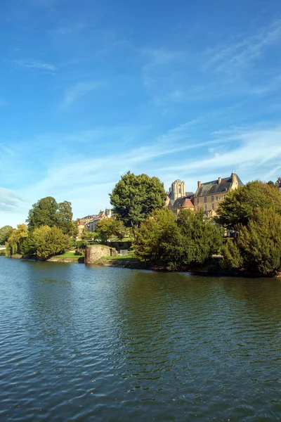 Buildings Old Town Mans Line River Sarthe Afternoon Sun Mans — Stock Photo, Image