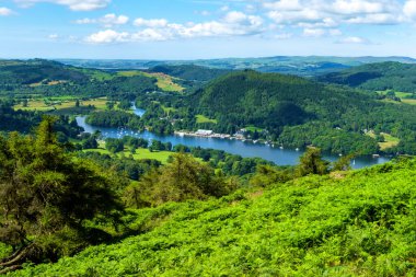 Gummers 'a giden yoldan Windermere Gölü' nün güney ucundaki manzara ne kadar güzel bir yaz sabahıydı. Gummers. Cumbria, İngiltere 'de nasıl iyi bilinen bir bakış açısı..