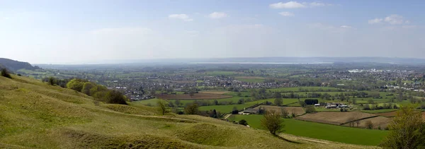 Panoramautsikt Från Selsley Common Mot Floden Severn Och Forest Dean — Stockfoto