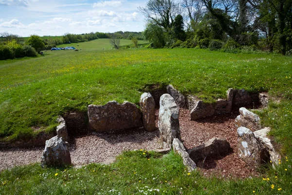 Resten Van Nympsfield Long Barrow Prehistorische Begraafplaats Coaley Peak Gloucestershire — Stockfoto