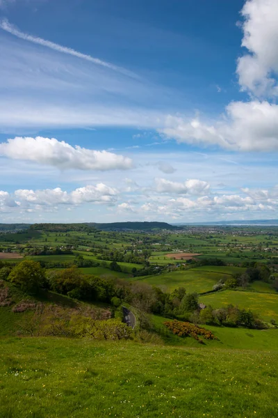 Viewpoint View Severn Vale Cotswold Escarpment Coaley Peak Nympsfield Gloucestershire — 스톡 사진