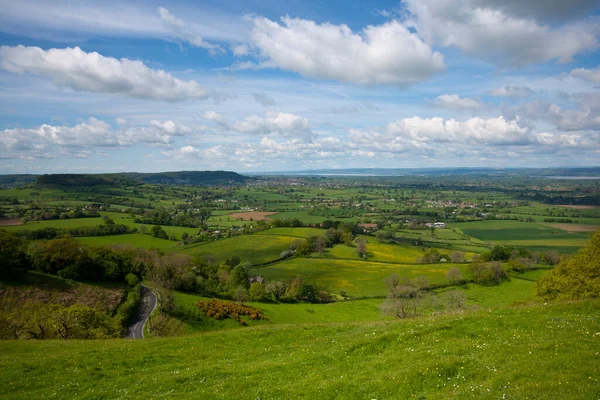 Coaley Peak Viewpoint View Severn Vale Cotswold Escarpment Nympsfield Gloucestershire — Stock Photo, Image