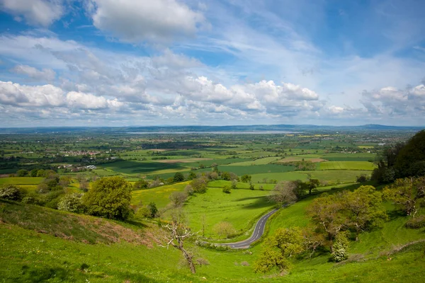 Coaley Peak Viewpoint View Severn Vale Cotswold Escarpment Nympsfield Gloucestershire — Stock Photo, Image
