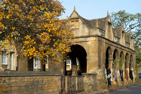 Pittoresque Market Hall Chipping Campden Soleil Automne Gloucestershire Cotswolds Royaume — Photo