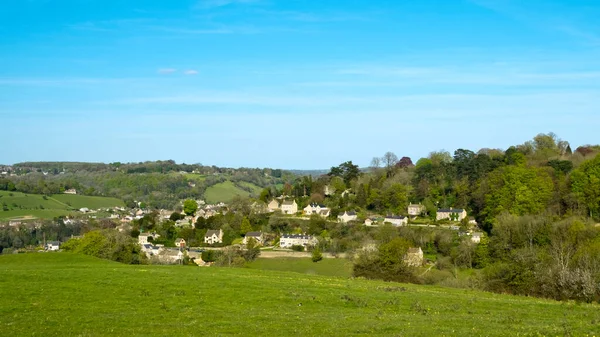 Vallée Stroud Vue Printemps Vers Brimscombe Gloucestershire Cotswolds Angleterre Royaume — Photo